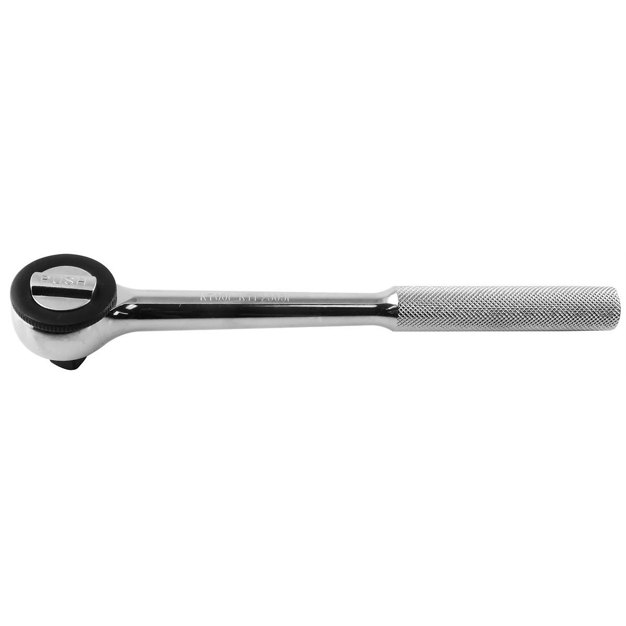 K Tool International 3/8in. Drive Push Button Chrome Ratchet — Chrome Vanadium Steel, Ergonomic Grip, Model# KTI22091